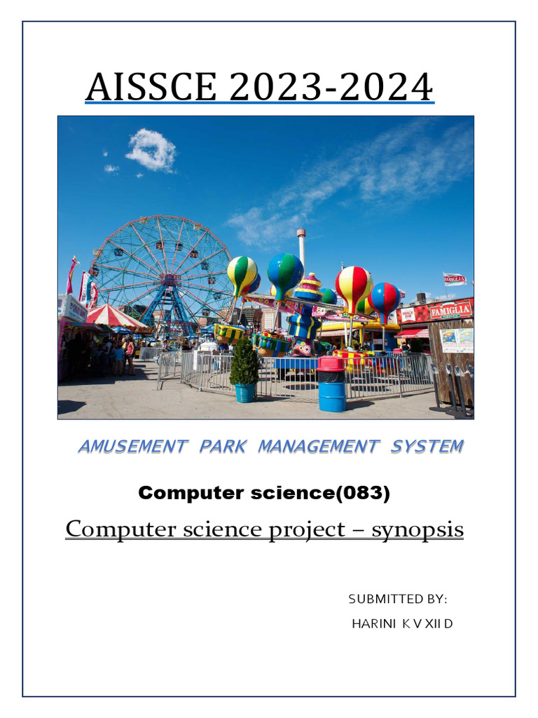 Csproject Amusementpark | PDF | My Sql | Python (Programming Language)