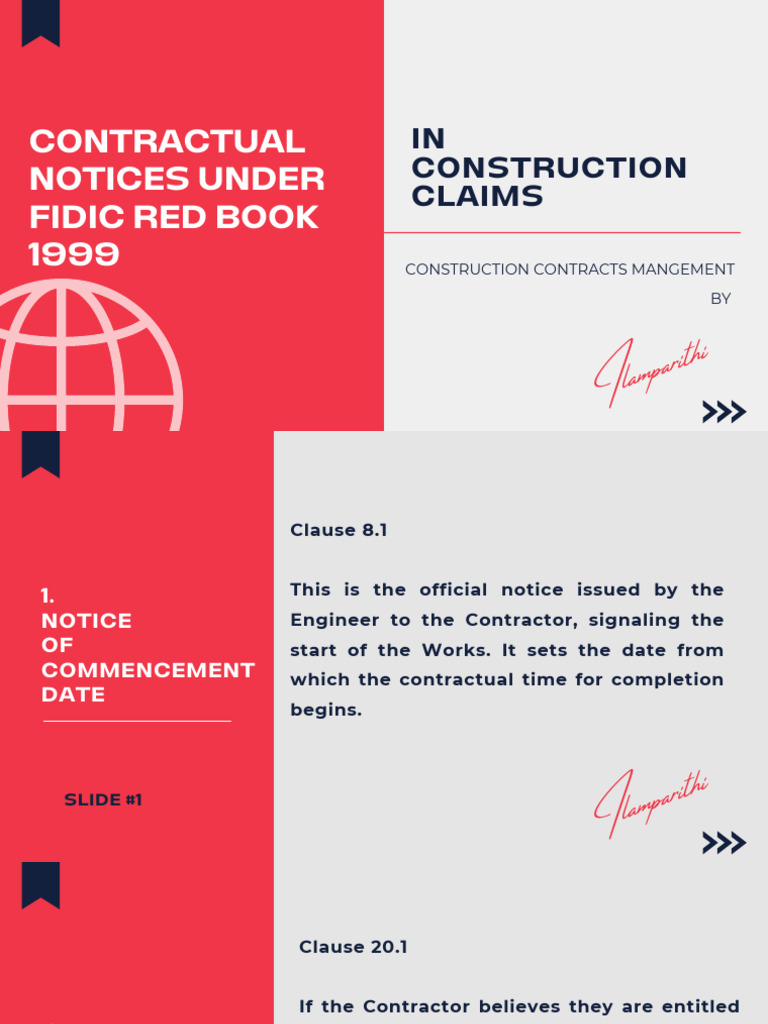 FIDIC Red Book Notices Overview | PDF | Employment | Breach Of Contract