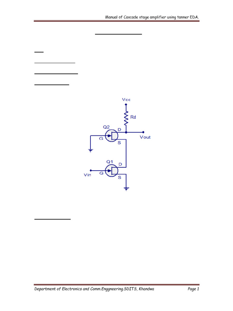 Cascade Stage Amplifier Design Guide | PDF | Mosfet | Amplifier