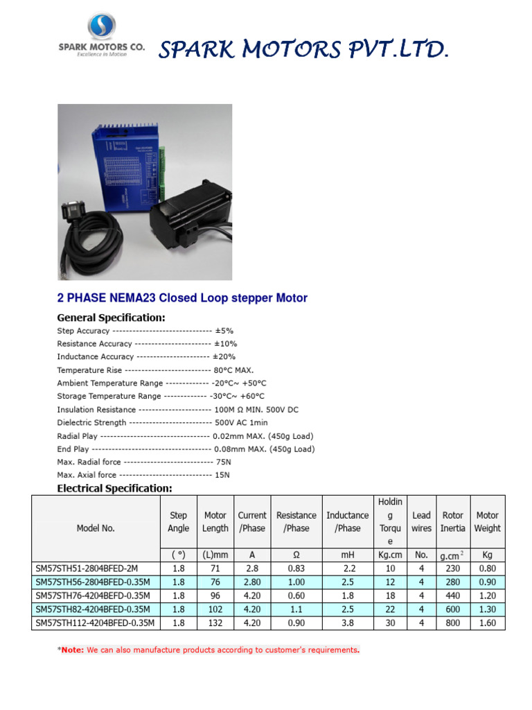 2 Phase NEMA23 Closed Loop Stepper Motor | PDF | Electric Motor ...