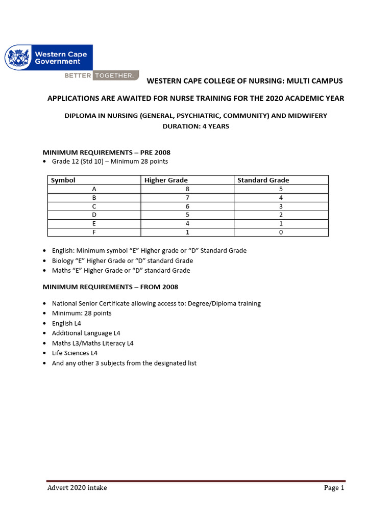 WCCN Advert 2020 Intake Latest 002 | PDF | Identity Document