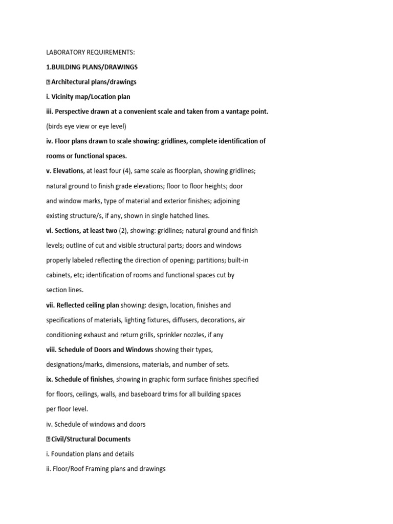 Laboratory Building Plan Requirements | PDF | Technology & Engineering