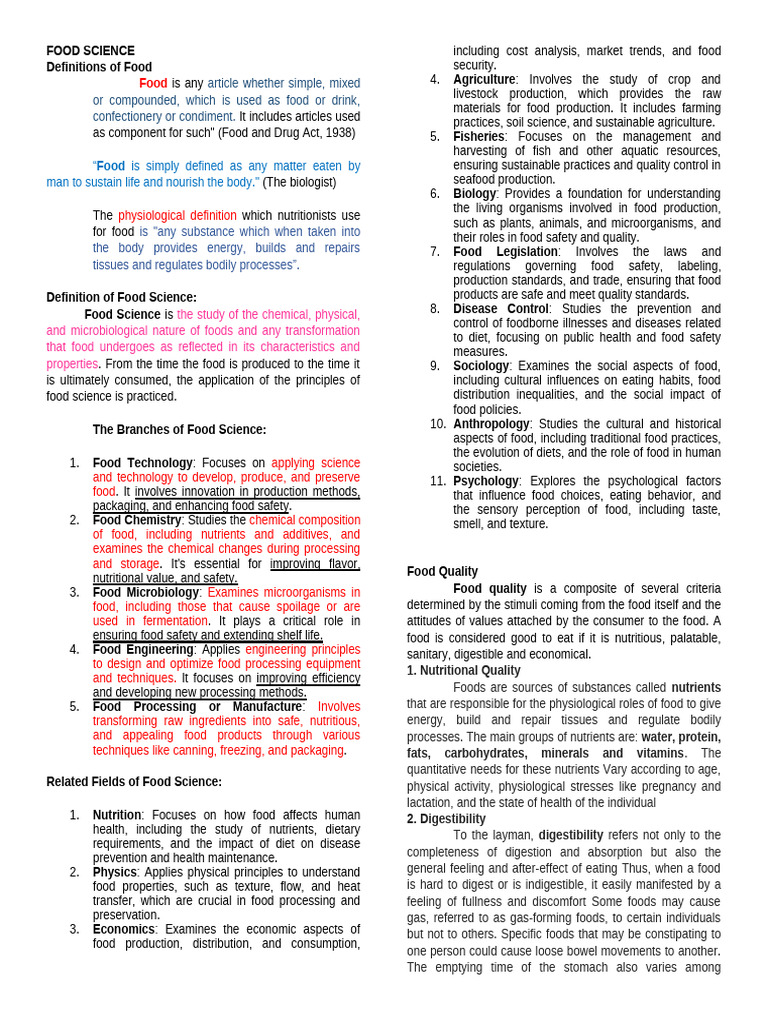 FOOD-SCIENCE | PDF | Foods | Taste