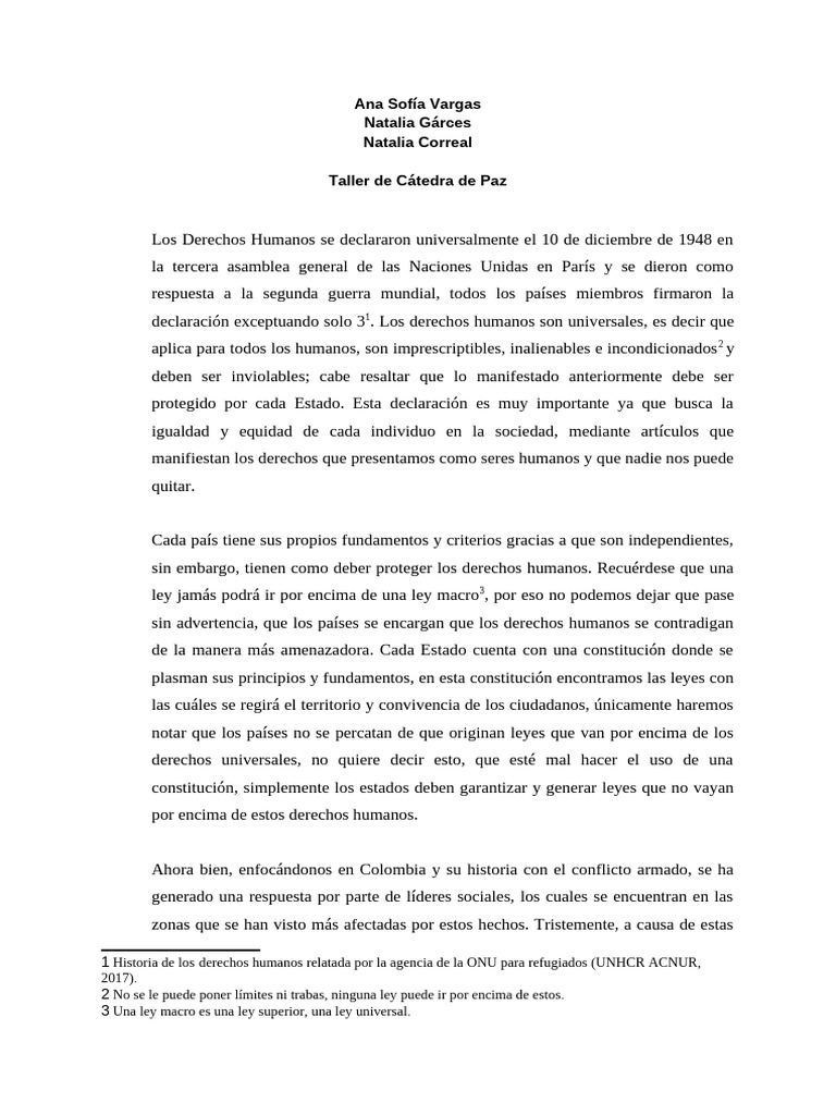 Derechos Humanos y Líderes Sociales en Colombia | PDF | Derechos ...
