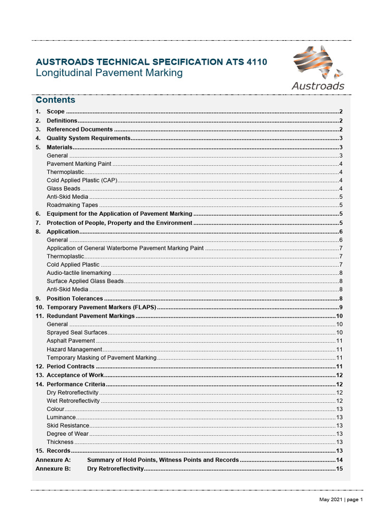 Longitudinal Pavement Marking Specs | PDF | Road Surface | Road