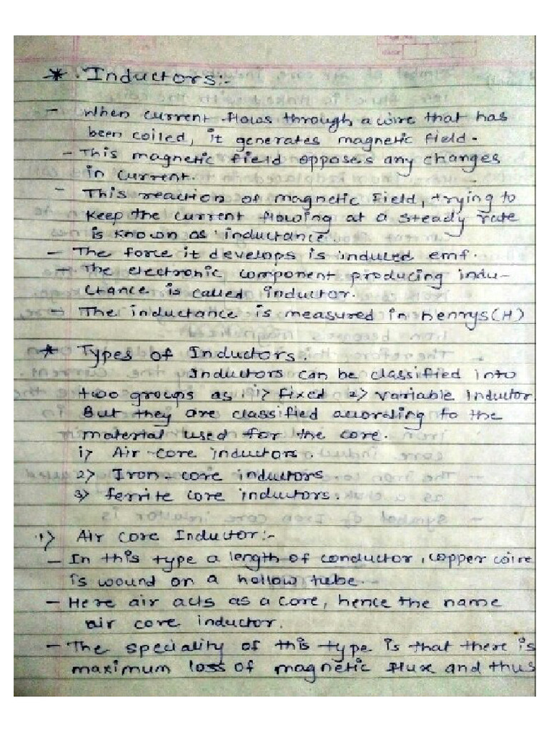 Inductor Notes 1 Pdf