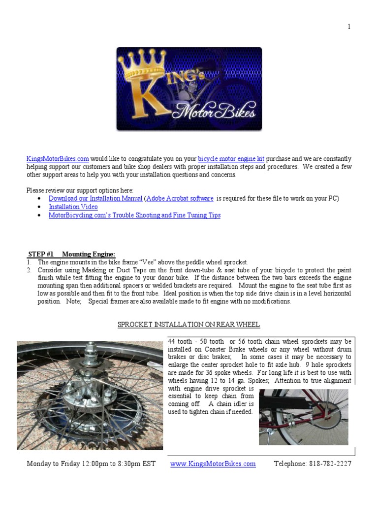 kings motorized bicycles