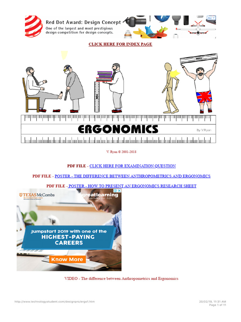 Ergonomic Factors | PDF | Anthropometry | Human Factors And Ergonomics