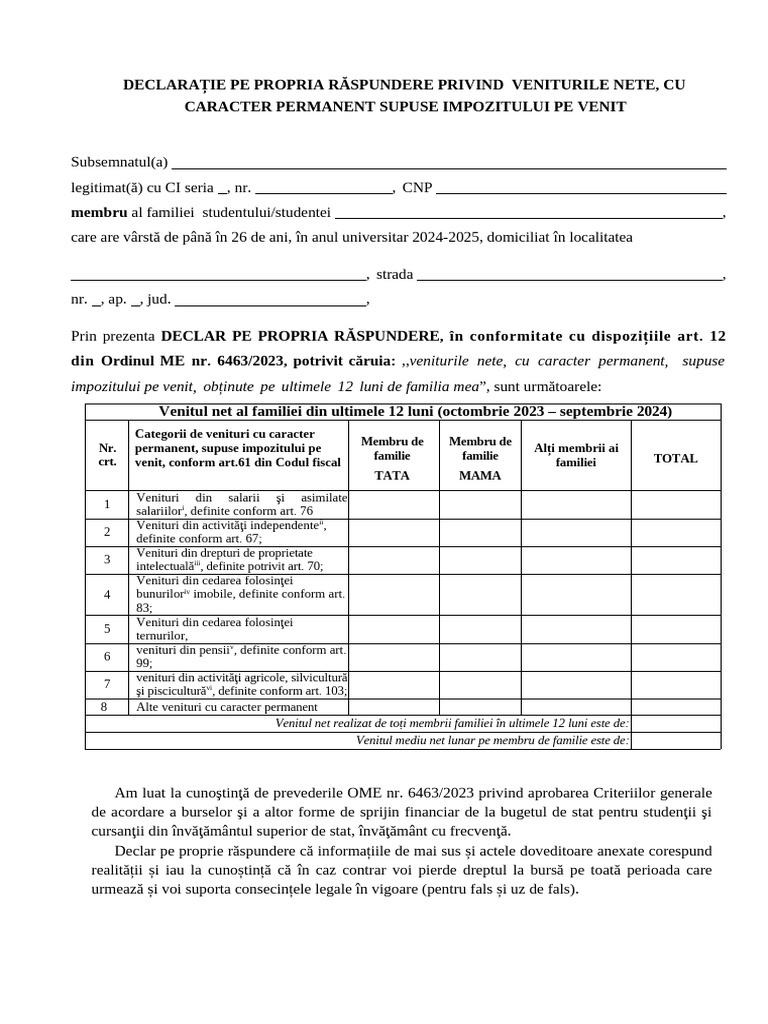 24 10 3 DECLARATIE Propria Rasp | PDF