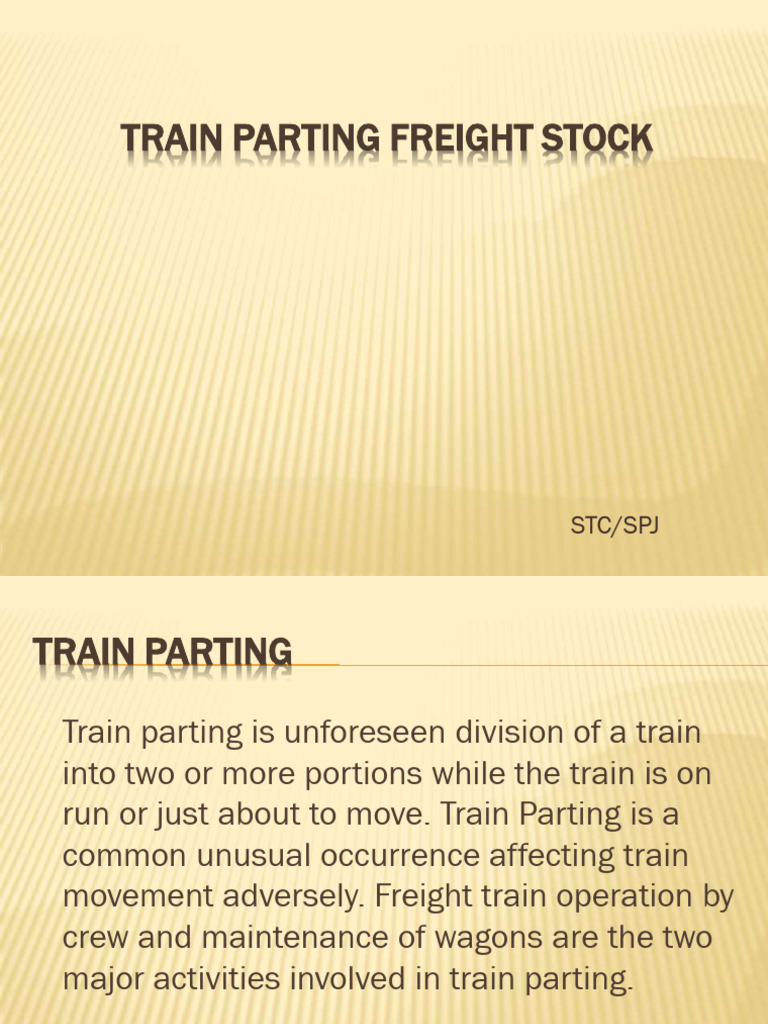 Preventing Train Parting in Freight Operations | PDF | Train | Rail ...