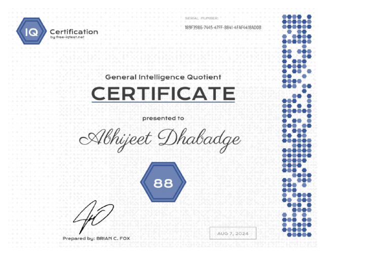 Free Iqtest - Net Cert Print - Asp Cid 189F3986 7445 47FF 8841 ...