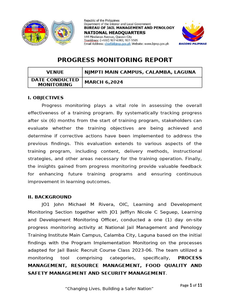 NJMPTI Progress Monitoring Report | PDF