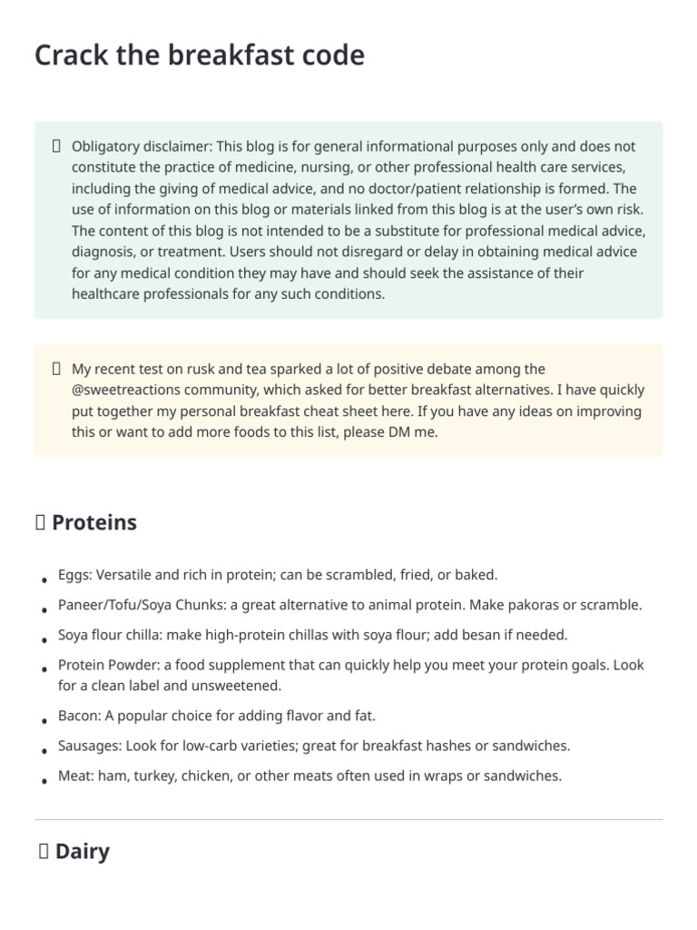 Breakfast Protein Guide | PDF | Breads | Pancake