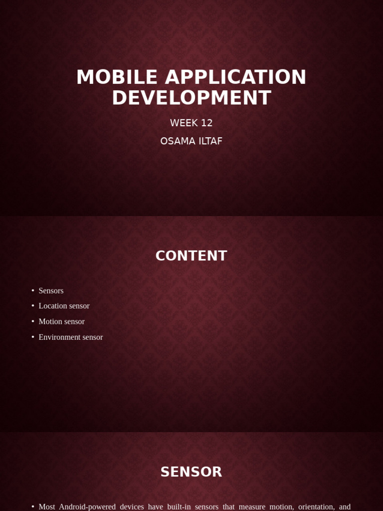 Android Sensor Framework Overview | PDF | Accelerometer | Sensor