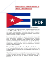 Nota Del Gobierno Cubano Sobre La Muerte de Wilman Villar Mendoza