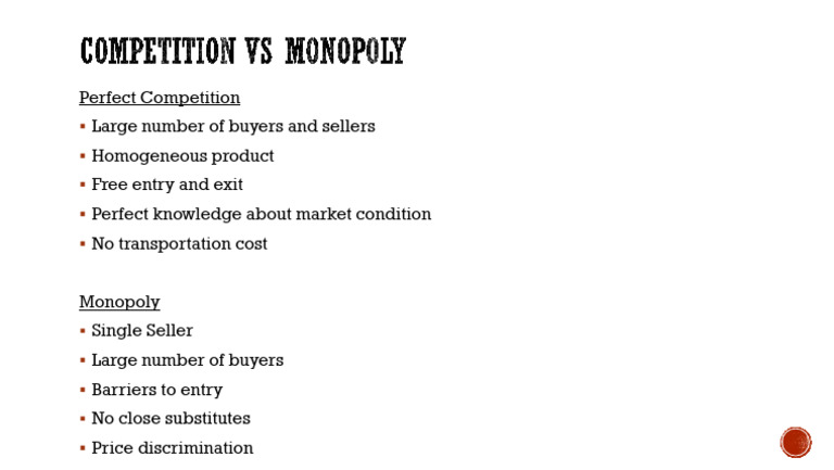 Perfect Competition vs Monopoly | PDF | Business