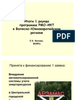 Итоги 1 раунда программы РМО-ИКТ в Волжско-Южноевропейском регионе