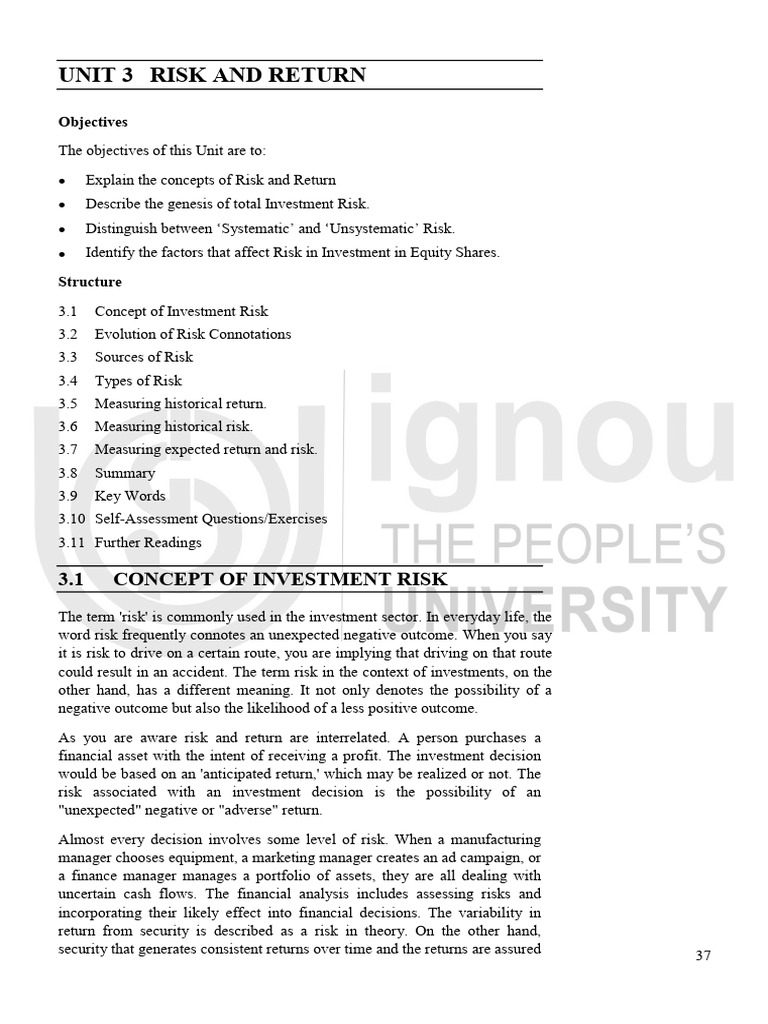 Unit 3 Pdf Risk Investing