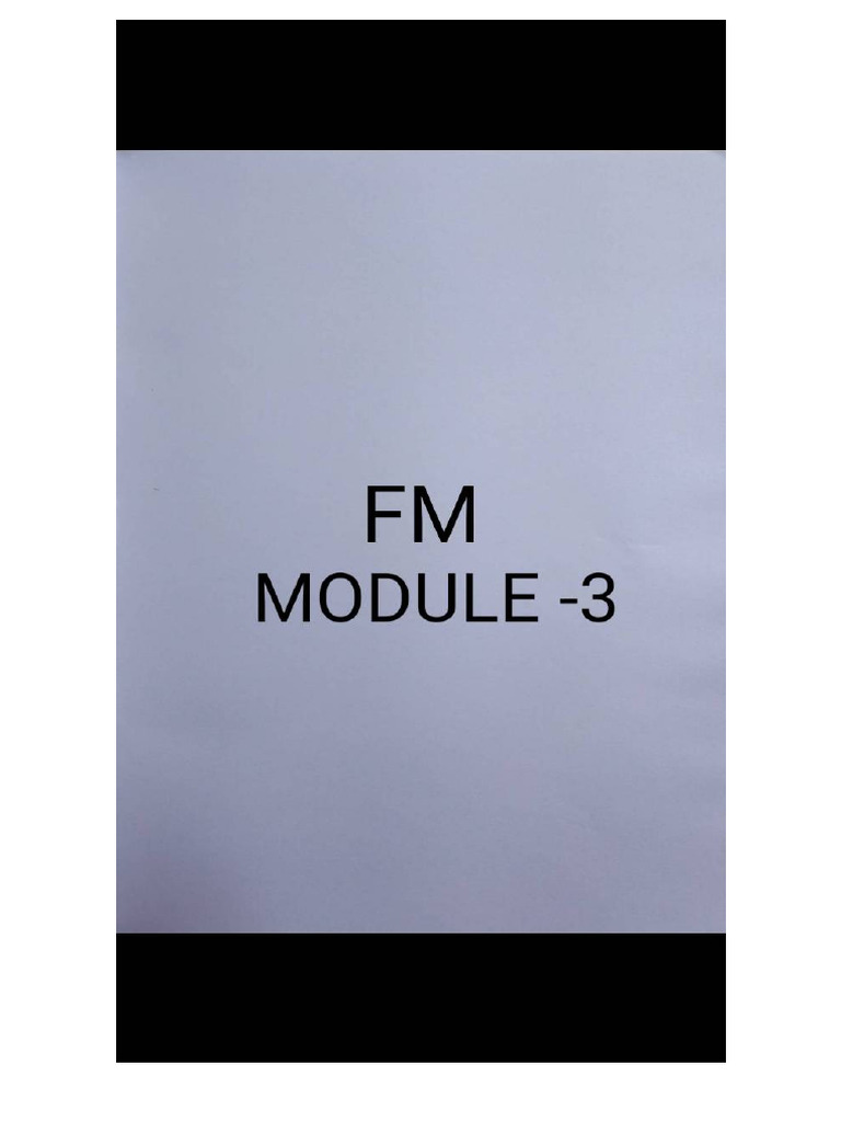 FM Module 3 | PDF