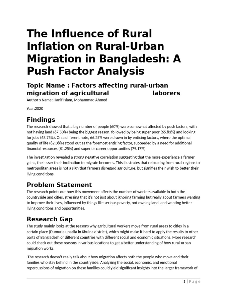 Impact of Inflation On Rural People in Bangladesh | PDF | Human ...