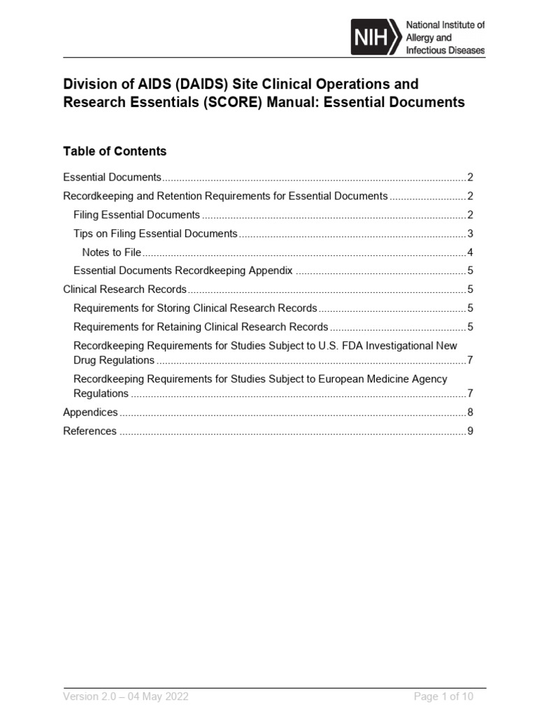 Score Essential Documents | PDF | Clinical Trial | Institutional Review ...