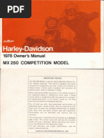 Harley Davidson MX250 - Owners Manual - 1978