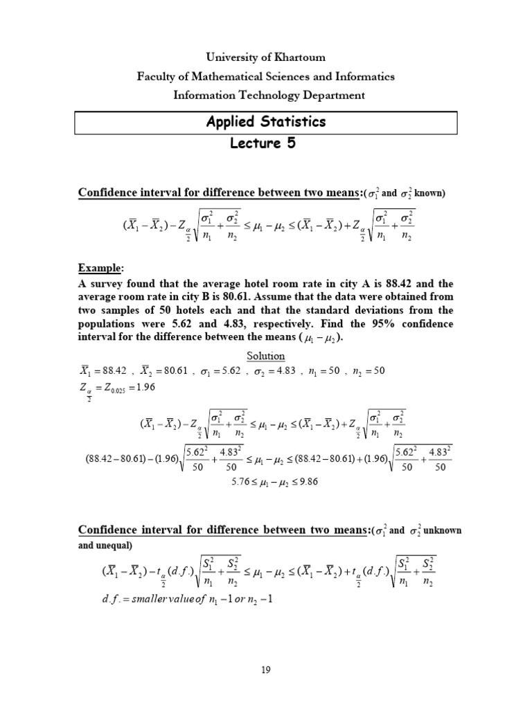 Confidence Intervals for Means and Proportions | PDF | Confidence ...