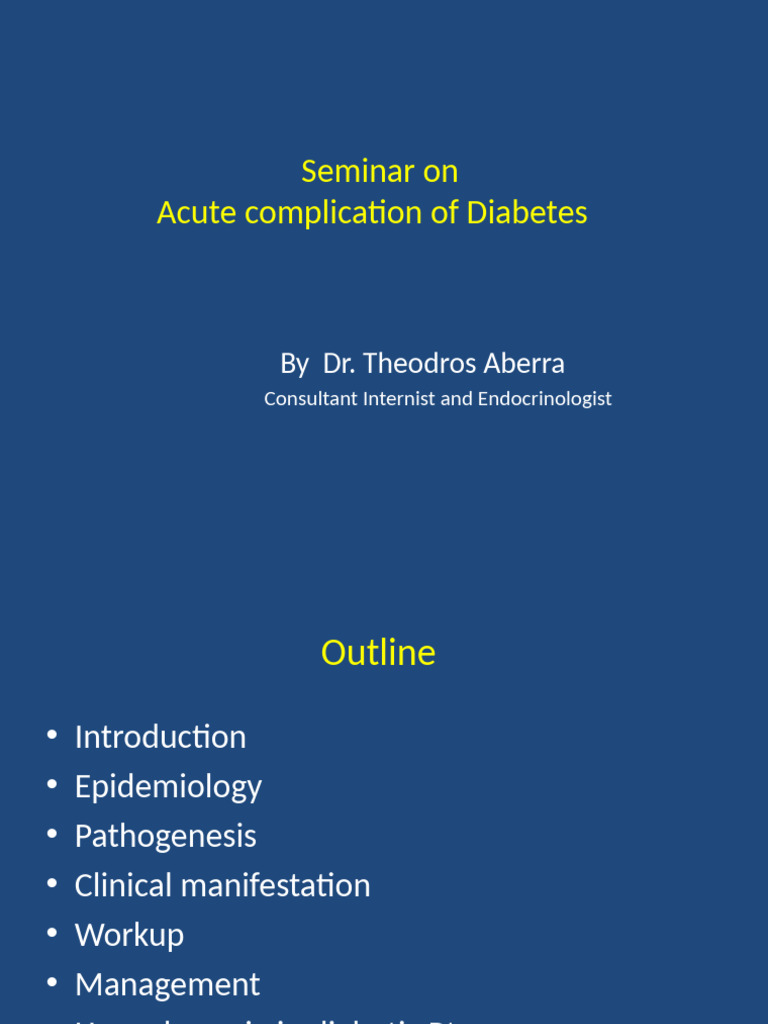 Acute Diabetes Complications: DKA & HHS | PDF | Diabetes | Hyperglycemia
