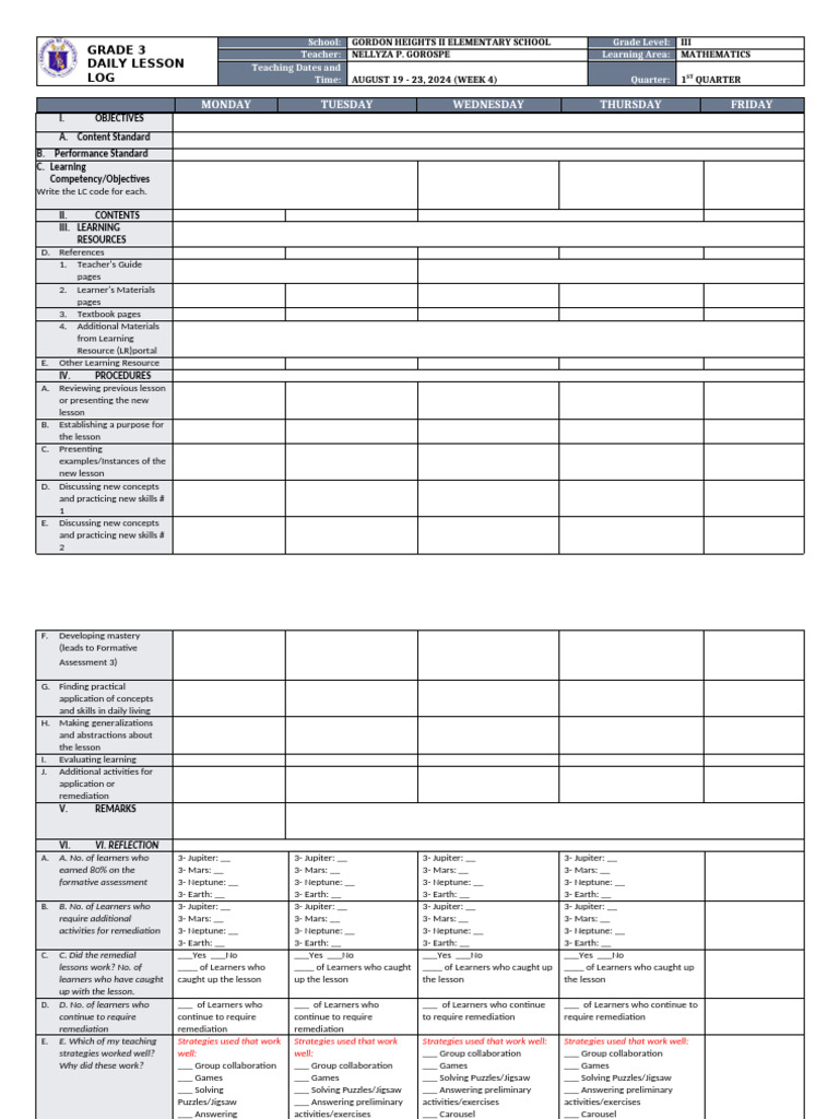 Dll blank pdf learning behavior modification