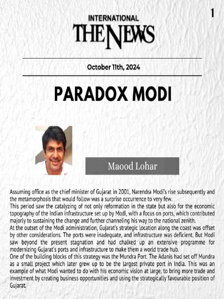 PARADOX MODI - Article of The Day - PMS CSS With WAQAS | PDF | Narendra ...
