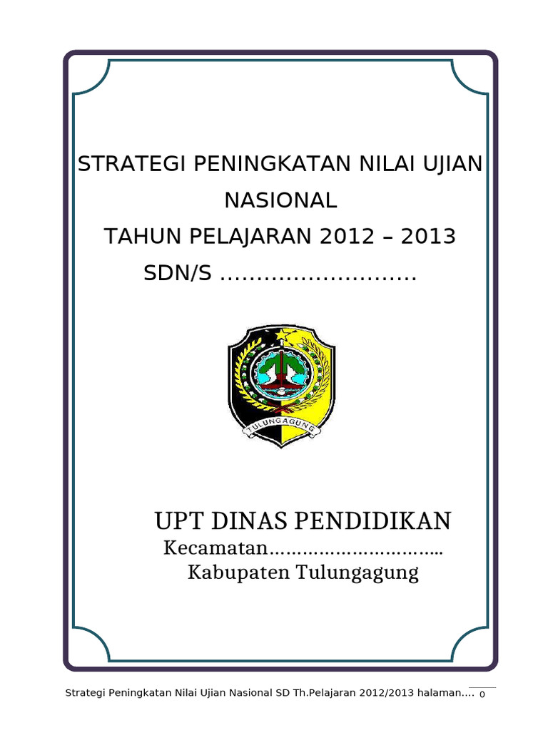 1.strategi Peningkatan Nilai UN SD 2013 | PDF