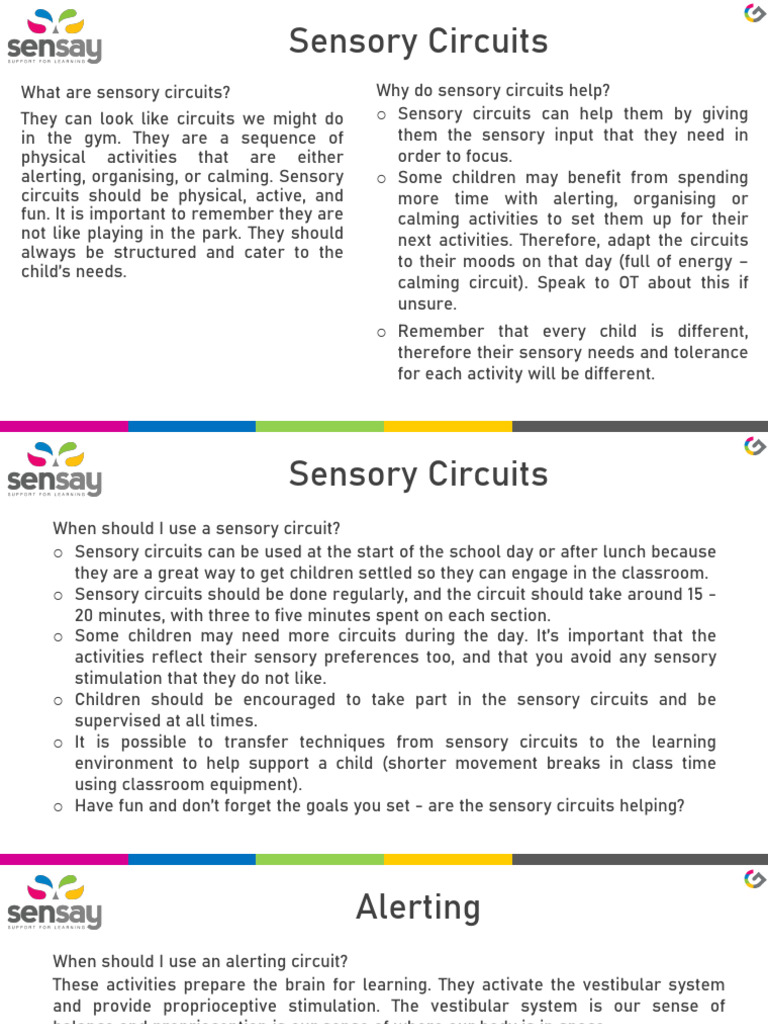 Sensory Circuit Activities Guide | PDF | Perception