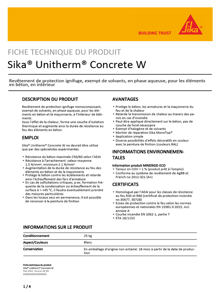 Sika Unitherm Concretew | PDF | Béton | Peinture