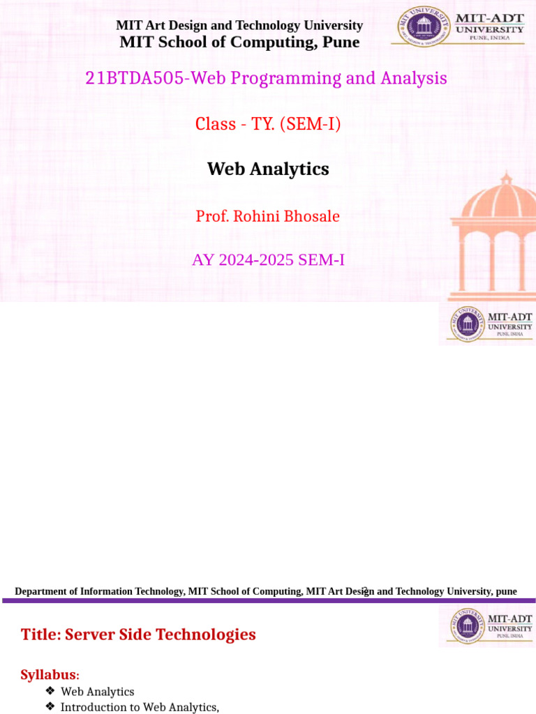 WPA Unit-IV Web Analytics | PDF | World Wide Web | Internet & Web