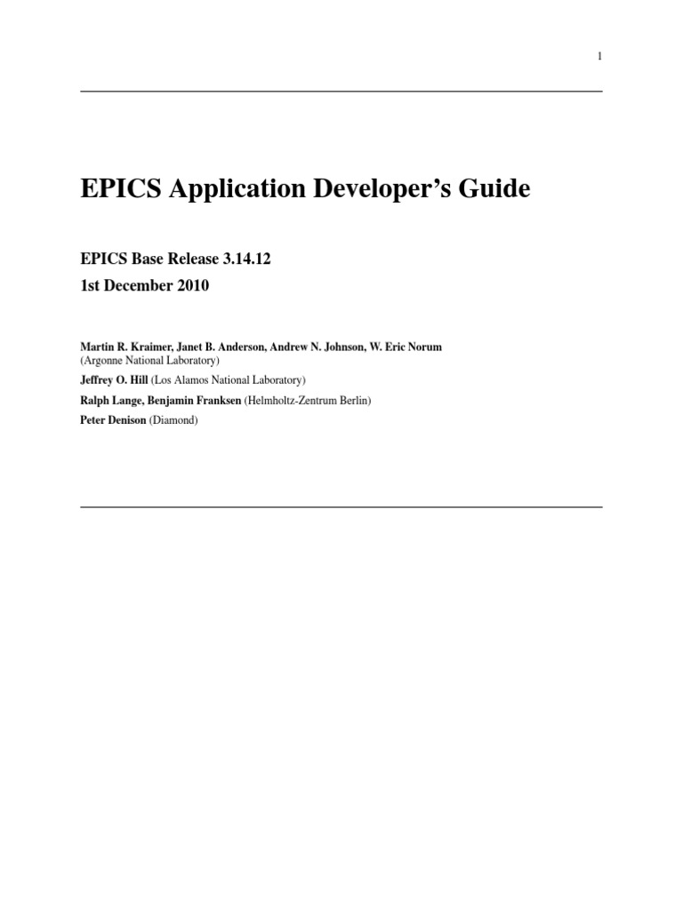 EPICS Developer's Guide 3.14.12 | PDF | Command Line Interface ...