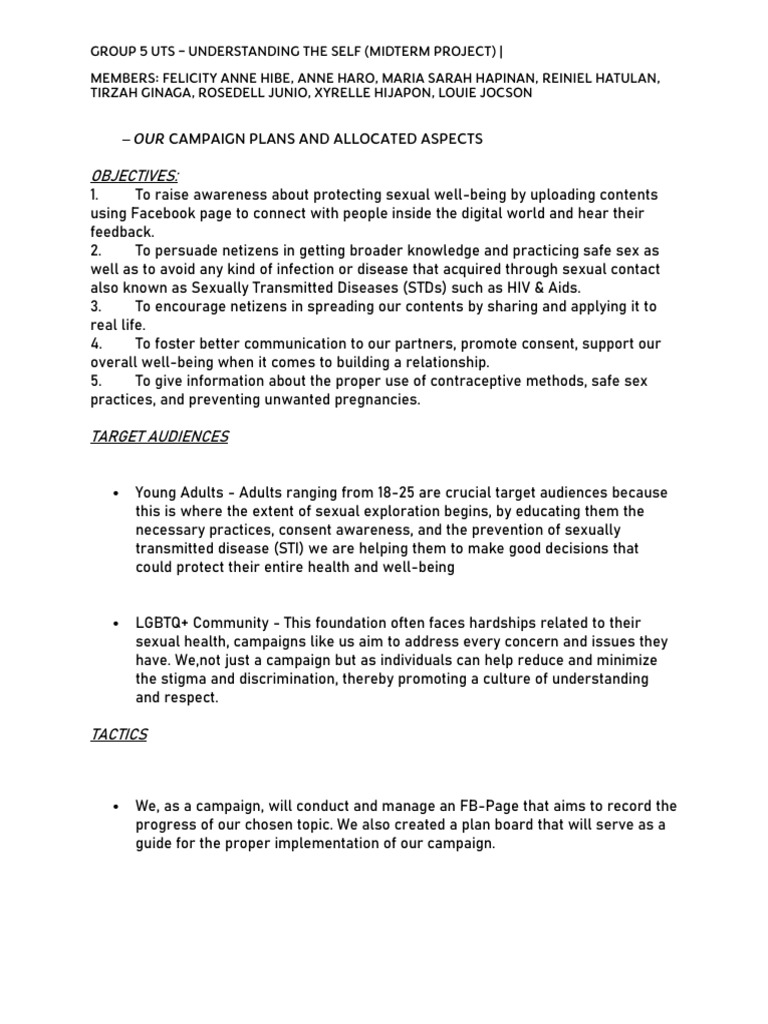 Midterms Uts Project (Group 5) | PDF | Safe Sex | Sexually Transmitted ...