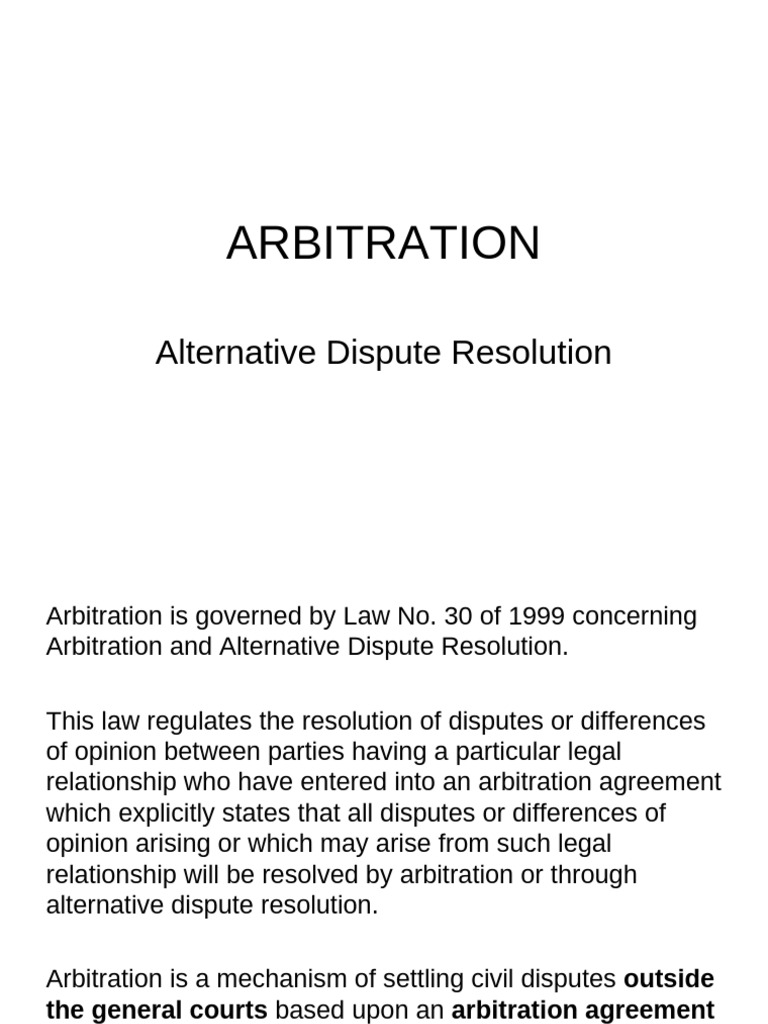 Understanding Arbitration and ADR Process | PDF | Alternative Dispute ...