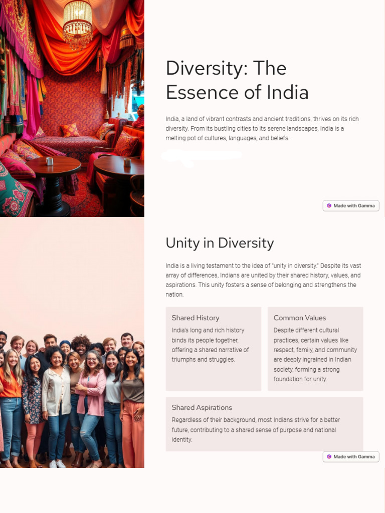 Diversity The Essence of India | PDF | Multiculturalism | Cuisine