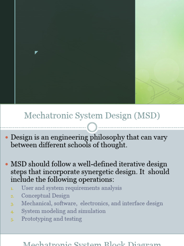 Mechatronic System Design Process | PDF | Actuator | System