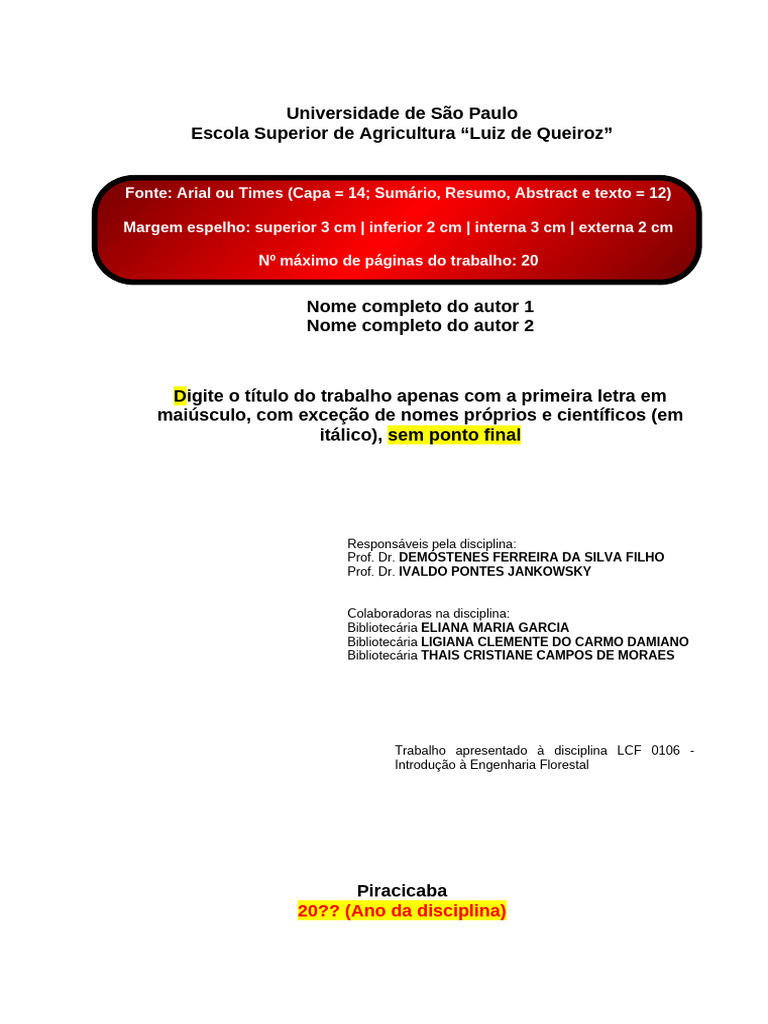 Normas para Trabalhos Acadêmicos | PDF | Abstract (resumo) | Caixa alta ...