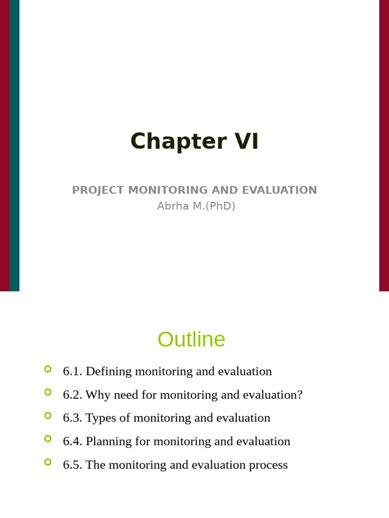 Chapter Six - Project Monitoring and Evaluation | PDF | Evaluation ...
