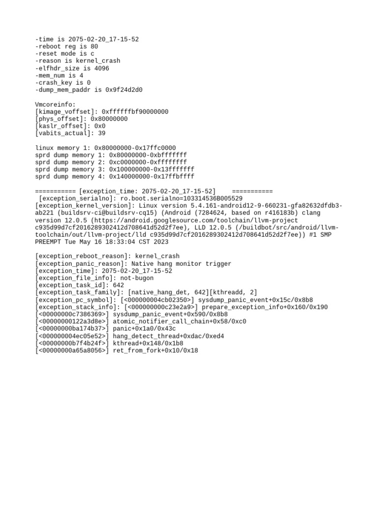 Kernel Crash Report - Android 12 | PDF | Teaching Methods & Materials