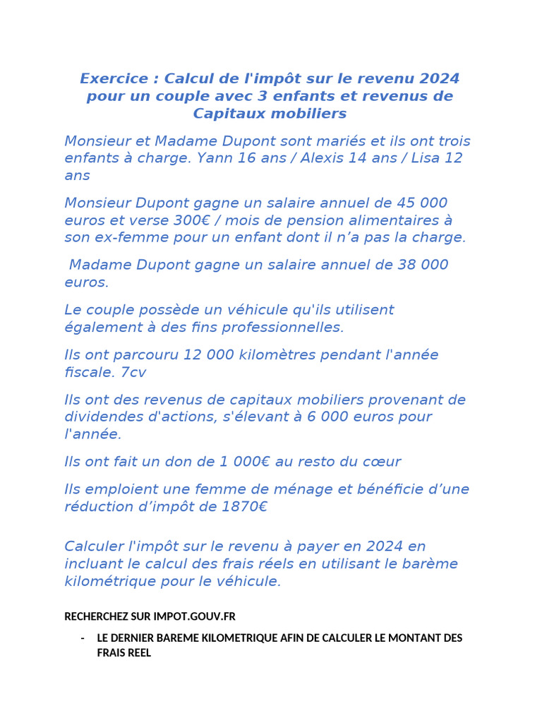 Calcul de l'impôt sur le revenu 2024 | PDF | Affaires | Finance et ...