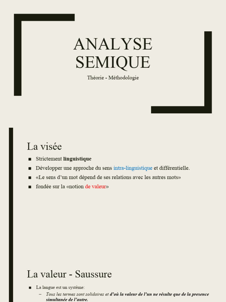 Analyse sémique et valeur linguistique | PDF | Sémantique | Linguistique