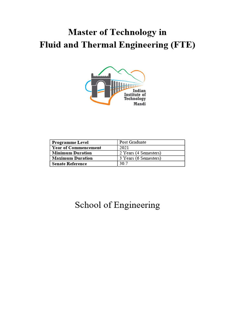 M.Tech in FTE - 0 | PDF | Engineering | Heat