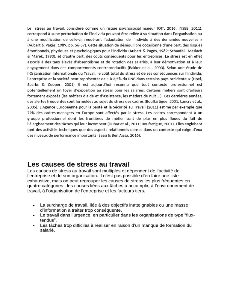 Comprendre le stress au travail et ses impacts | PDF | Syndrome d ...
