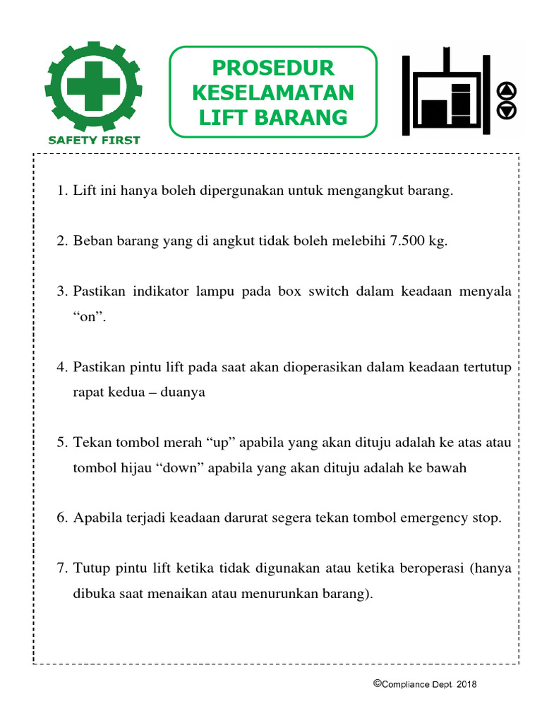 SOP Hoist Lift Warehouse | PDF