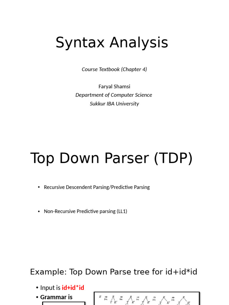 Top Down Parsing Techniques Explained | PDF | Parsing | Syntax (Logic)