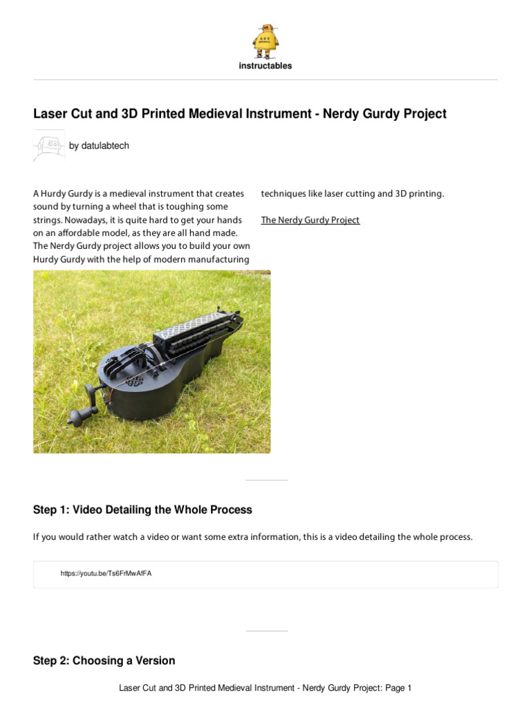 Build Your Own 3D Printed Hurdy Gurdy | PDF | 3 D Printing