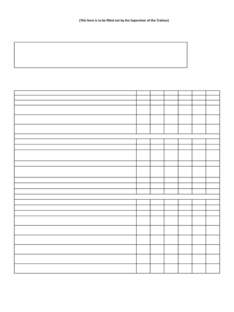Trainee Exit Evaluation Form | PDF | Social Psychology | Psychology